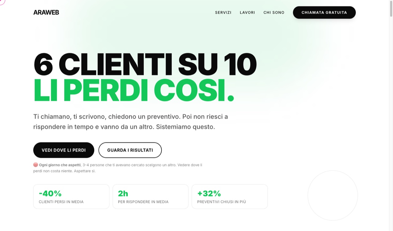 Homepage del sito AraWeb