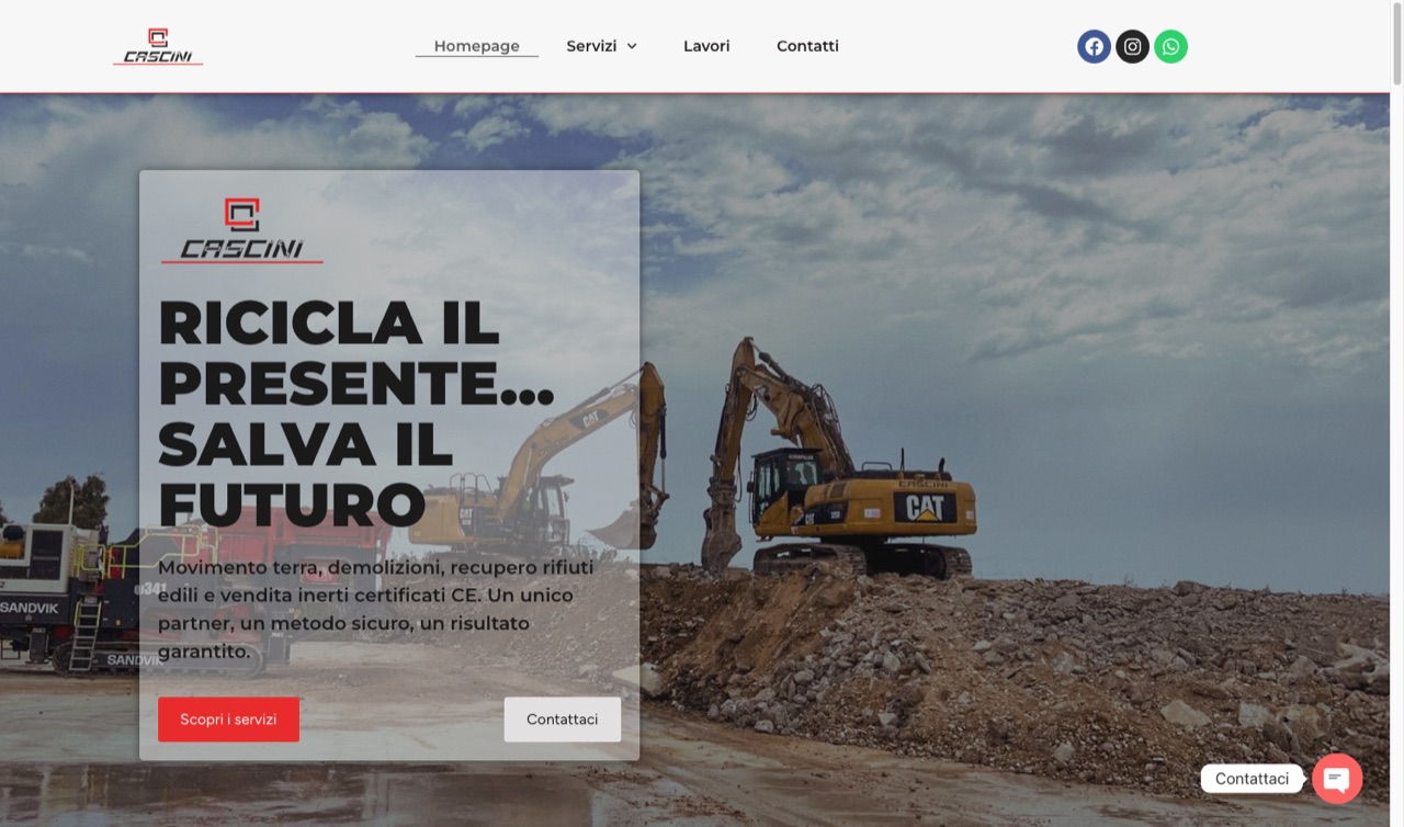 Schermata del sito Cascini Costruzioni Srl